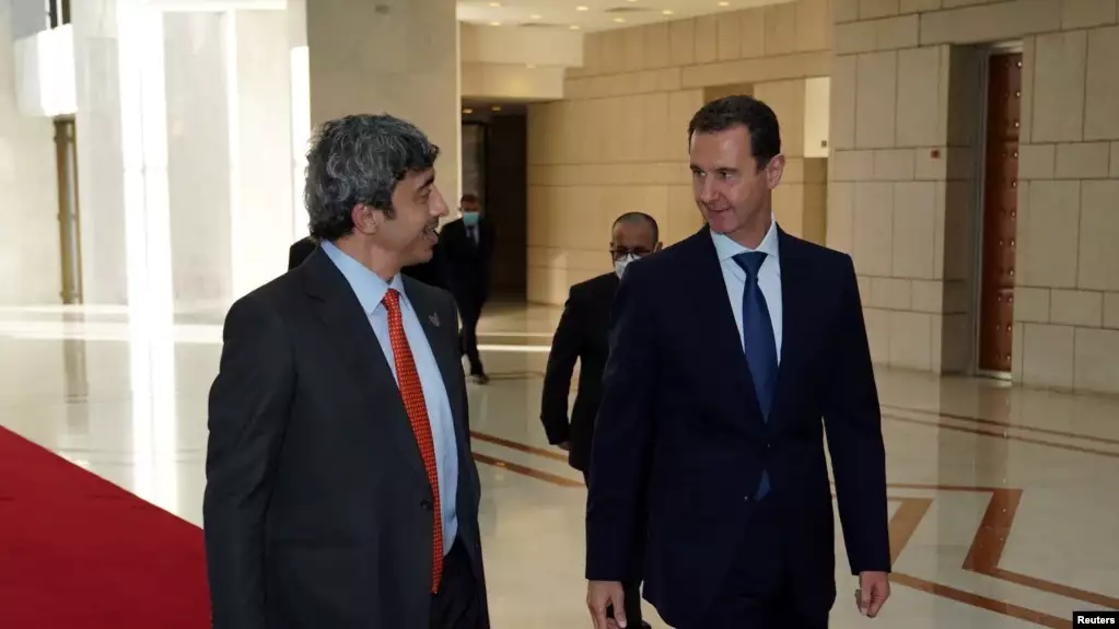 انتقاد آمریکا از دیدار وزیر خارجه امارات با بشار اسد