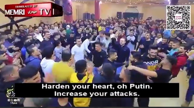 مراسم جنجالی فلسطینیان در حمایت از حمله پوتین به اوکراین + ویدئو