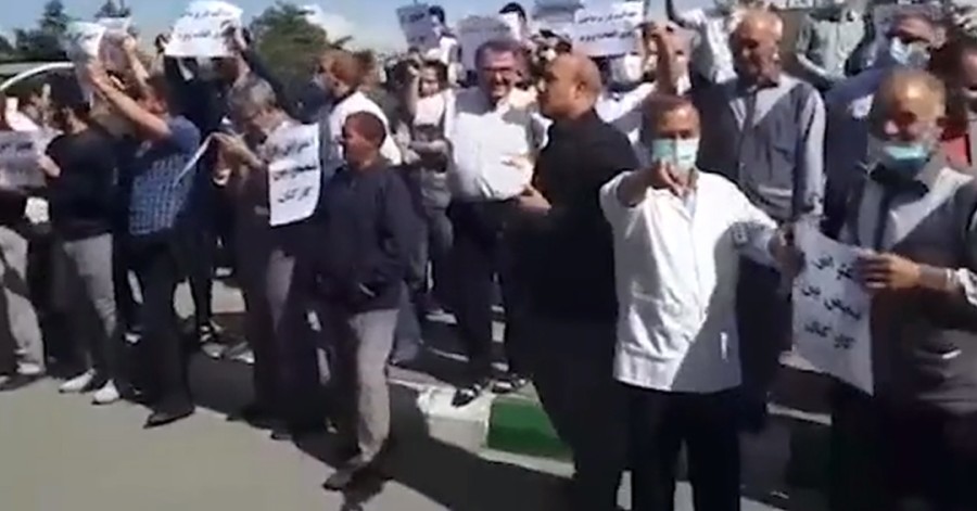 تجمع اعتراضی کارمندان اداری بیمارستان «عالی نسب تبریز» - ویدئو