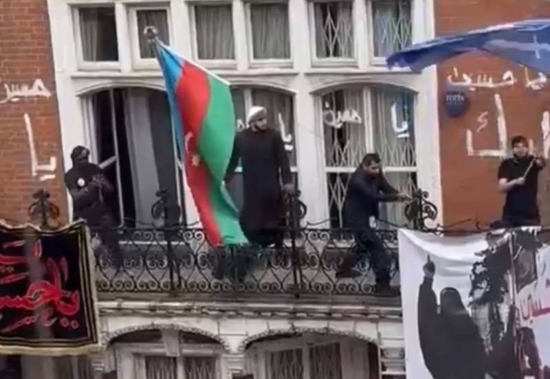 حمله به سفارت آذربایجان در لندن: طرح شعارهای فارسی علیه دولت آذربایجان + ویدئو