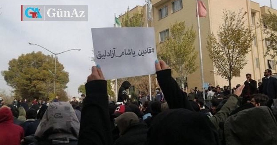 تجمع دانشجویان دانشگاه آزاد تبریز؛ با شعار «قادین، یاشام، آزادلیق»