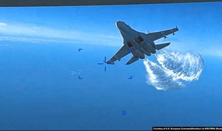 پنتاگون ویدئوی رویارویی جنگنده‌های روسی با پهپاد آمریکایی را منتشر کرد