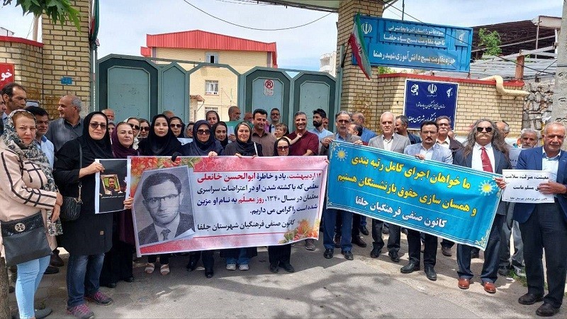 تجمع اعتراضی معلمان آذربایجانی در قزوین، اردبیل وجلفا
