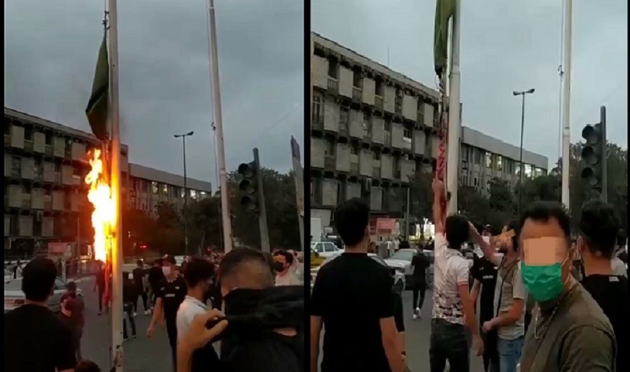 Təbrizdə İran bayrağı yandırılıb-VİDEO