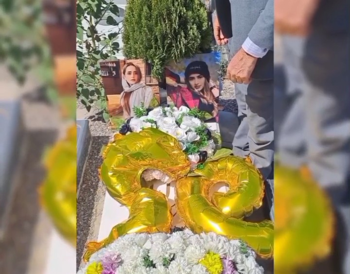 بو قان هله ده یئرده قالیب؛ جشن تولد ۲۶ سالگی آیلار حقی بر سر مزار وی