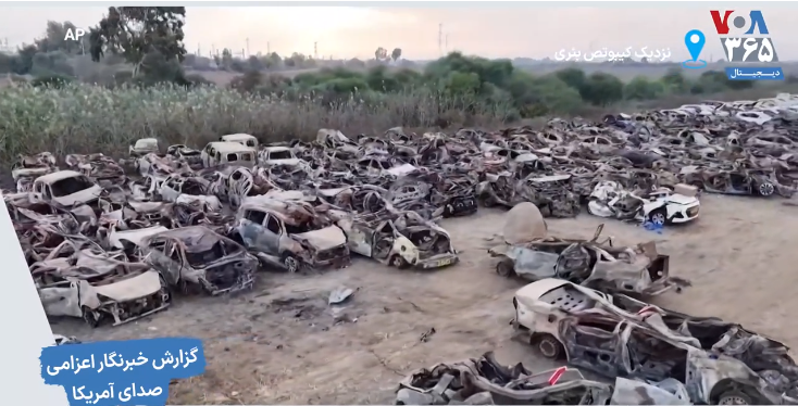 HƏMAS-ın İsrailə 7 oktybar həmləsində yandırılan yüzlərlə avtomobildən video görüntü
