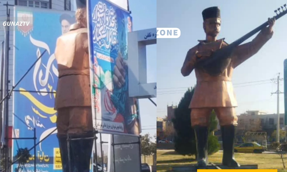 Sayinqalada Aşiq heykəlinin ətrafındakı bannerlər əhalinin geniş etirazları səbəbindən sökülüb