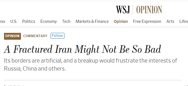 İranın bölünməsi fəlakət deyil - "Wall Street Journal"