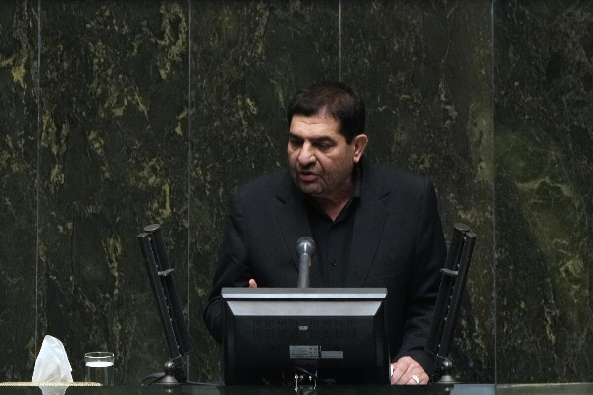 Iran’s acting president addresses new parliament
