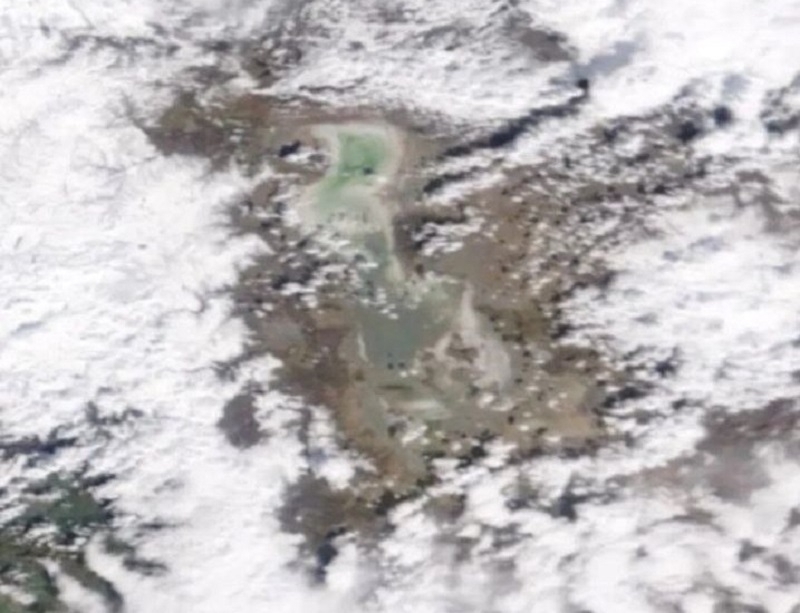 A satellite photo of showing the latest condition of lake Urmia has been released