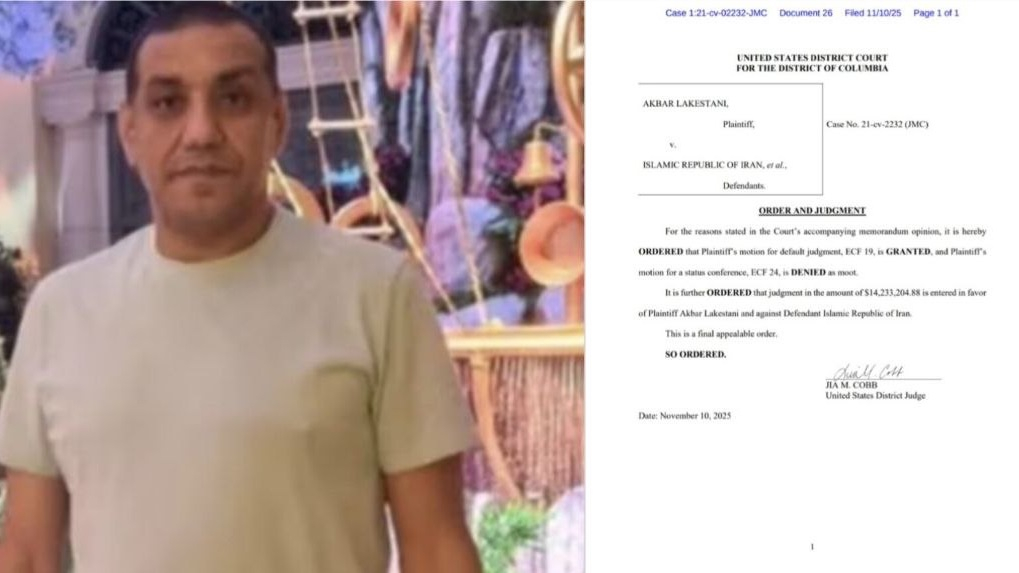 İran İslam Respublikasına Azərbaycanlı insan haqları fəalı Əkbər Lakestaniyə 14 milyon dollar ödəmək əmri verilib