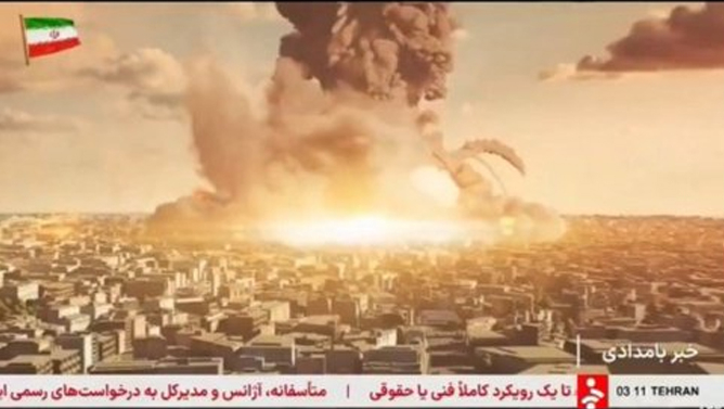 İran televiziyasında qəfil atom partlayışı görüntüsü yayımlandı (Video)