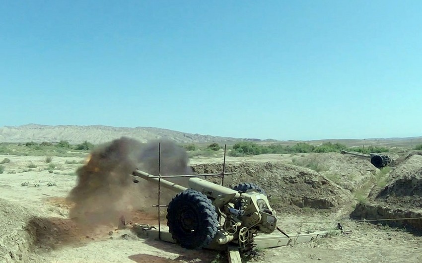 Azərbaycan Ordusunun artilleriya bölmələrində döyüş atışlı təlim keçirilir-VİDEO